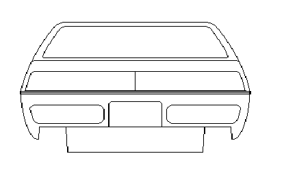 fiero line art rear view end drawing